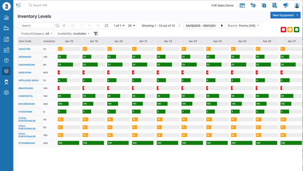 Dynamic Porta-John Inventory management and utilization system